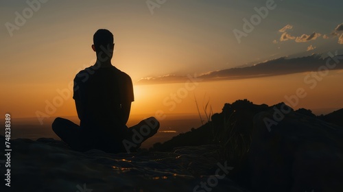 Meditation. A man conducts a meditation session.
