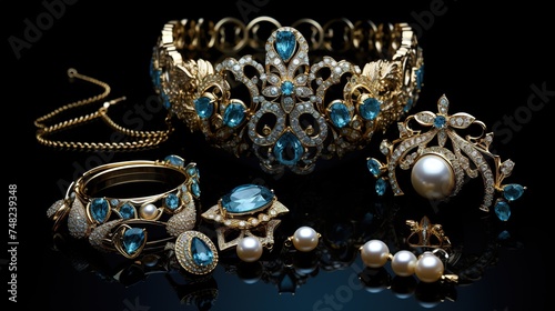 Precious jewel treasure diamond feminine expensive gem jewellery glamour jewelry ring silver orn ai generative image