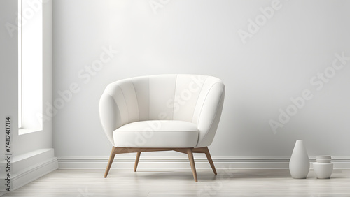 Sleek Design of Modern 3D White Wingback Armchair Adds Elegance to Any Space