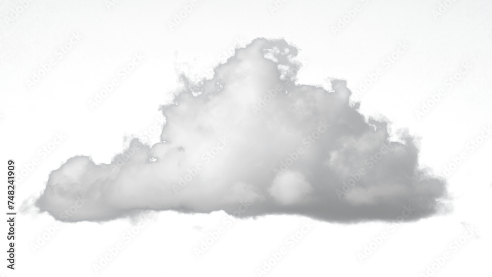 white cloud isolated on transparent background with triangular shape. Cloud on transparent background in PNG