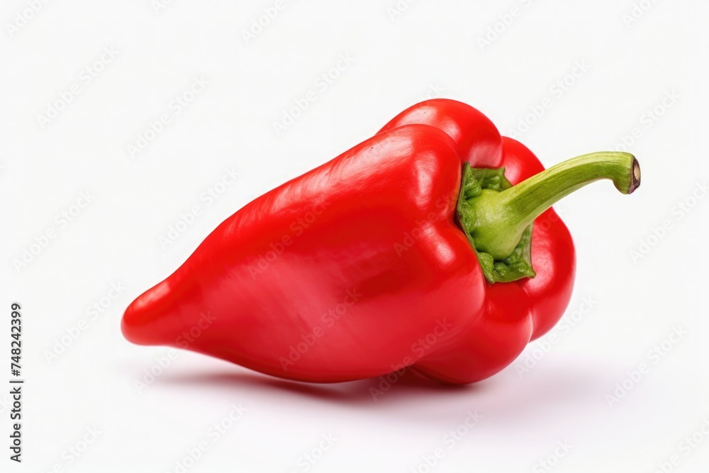 Ripe pepper on white background