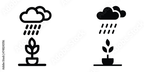 Plant with rain icon. sign for mobile concept and web design. vector illustration