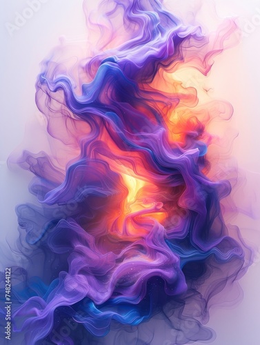 Vibrant Abstract Color Painting on White Generative AI