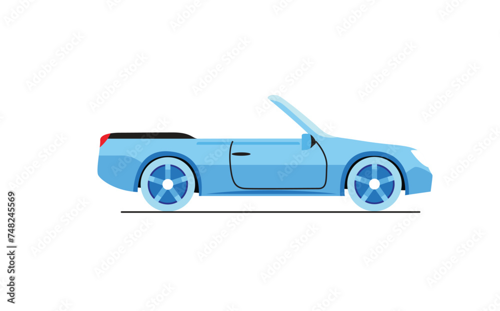 Car isolated on white background Flat Illustration