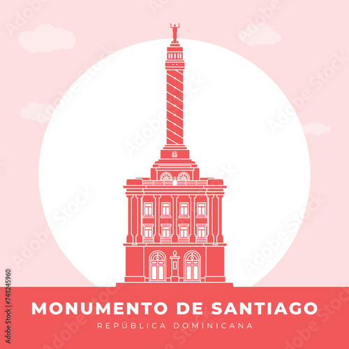 Simple vector of the Santiago Monument in Dominican Republic