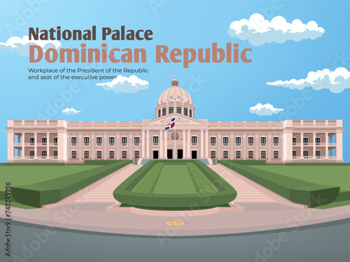 Dominican National Presidential Palace realistic vector