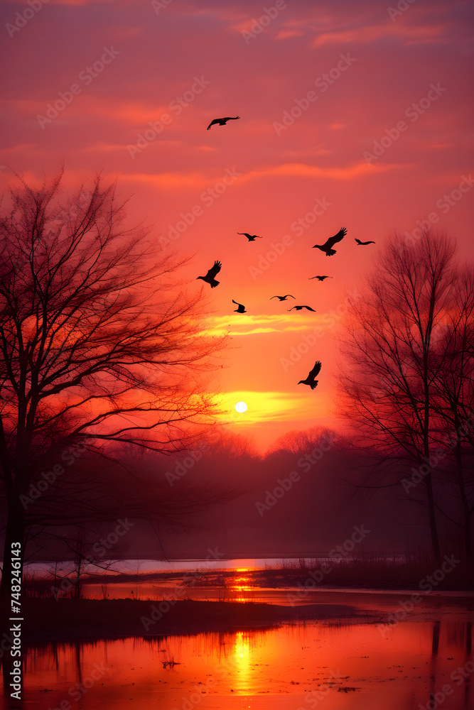 Glorious Sunrise: The Awakening of Day in Nature's Splendid Colors