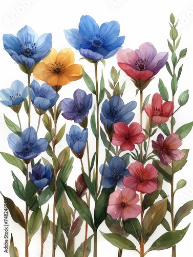 Watercolor Flowers  A Perfect Fit for Greeting Cards  Wedding Invitations  and Birthday Celebrations Generative AI