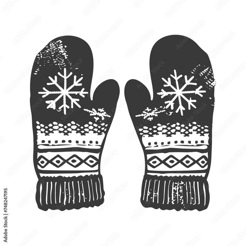 Silhouette snow knit mittens black color only full Silhouette snow knit mittens black color only full