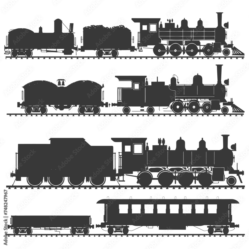 Silhouette train black color only full