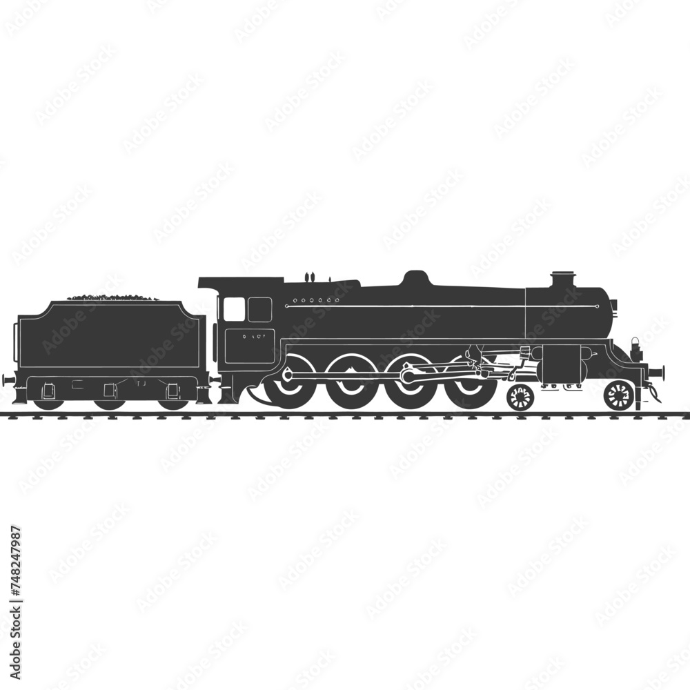 Silhouette train black color only full