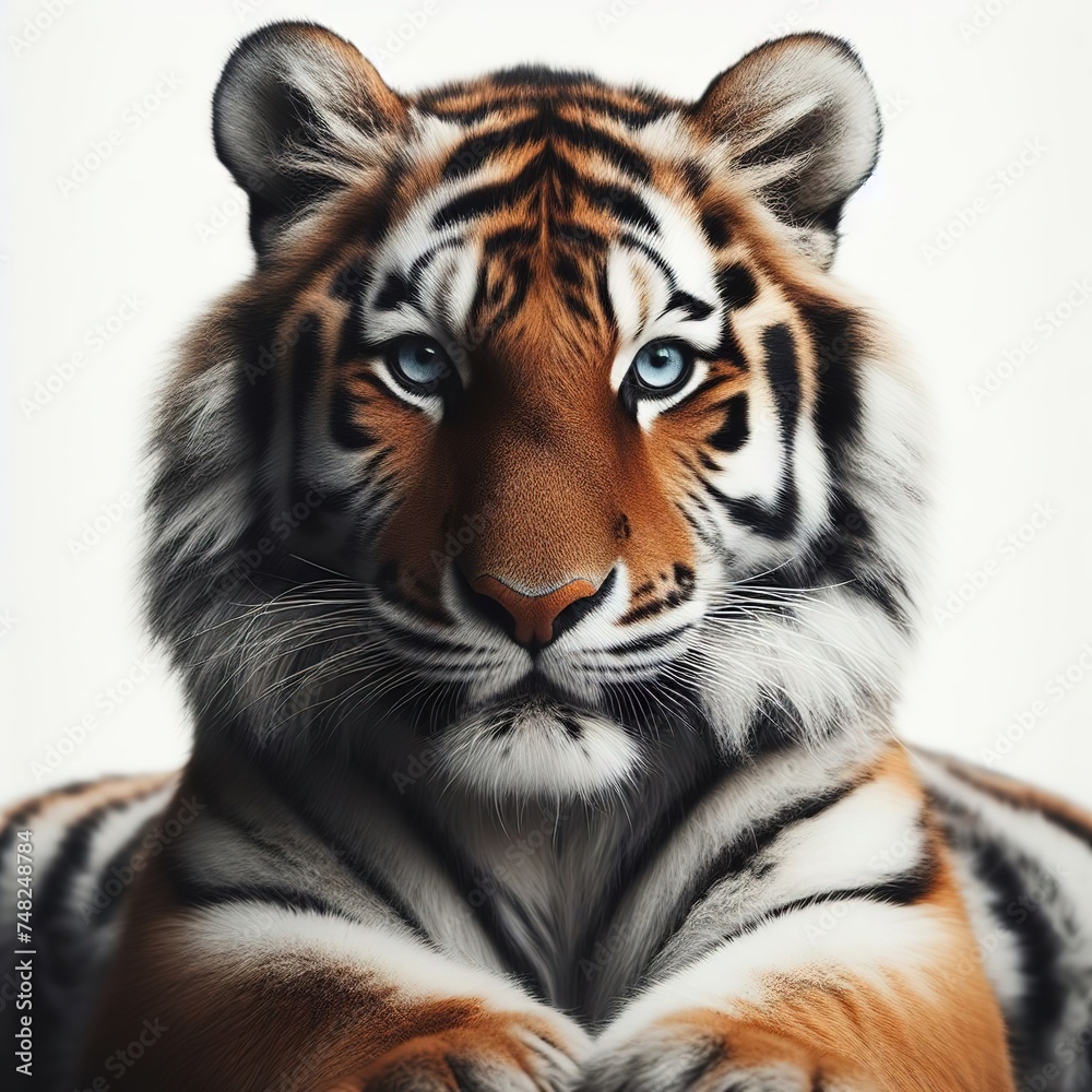Obraz premium Royal Bengle Tiger in white isolate background ai generated