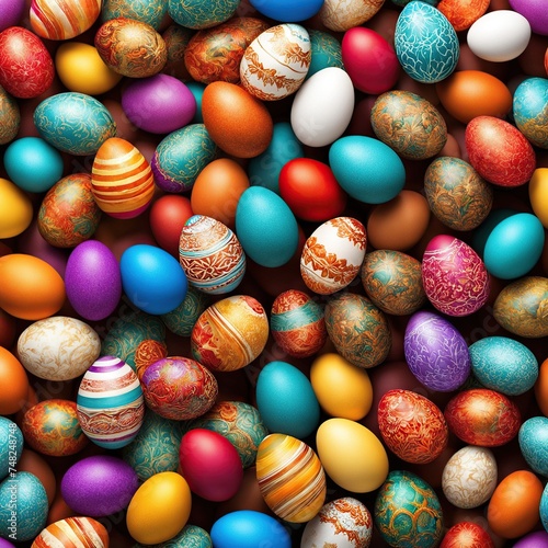 Background from multi-colored Easter eggs.
