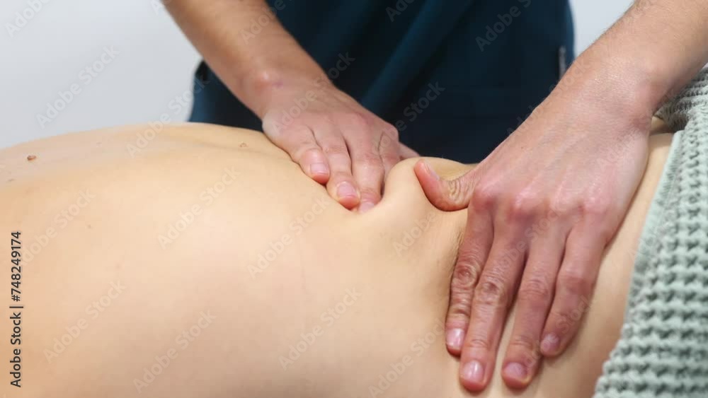 Manual neck massage by anonymous professional physiotherapist Manual neck massage by anonymous professional physiotherapist