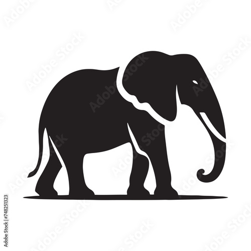 Gentle Giant  Elephant Silhouette - Capturing the Majesty and Serenity of the Magnificent Creature in Simple Form. Elephant Vector  Elephant Illustration.