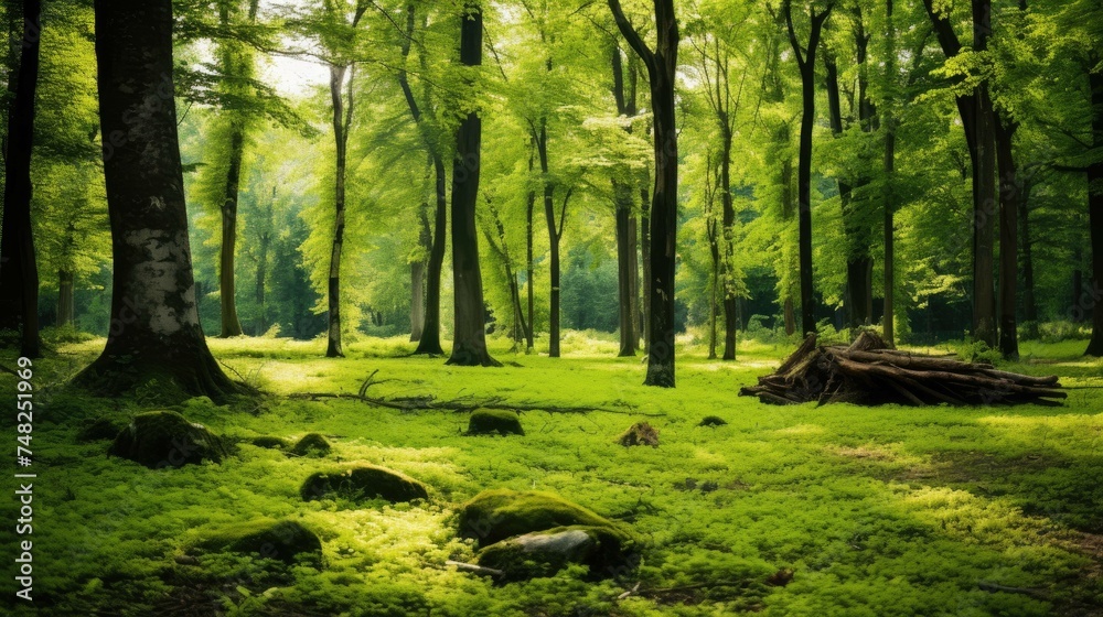 Naklejka premium The lush green forest is a beautiful sight to behold.