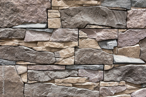 Facade tiles. texture of decorative stone. Rustic stone wall background
