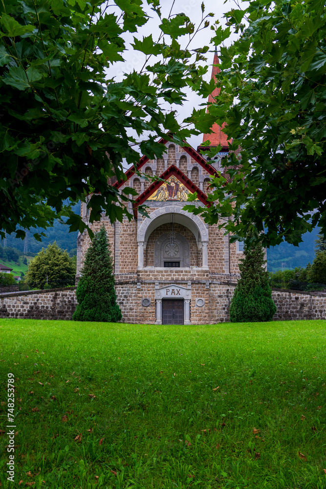 View of the Catholic parish church Herz Jesu in Goldau in Switzerland.