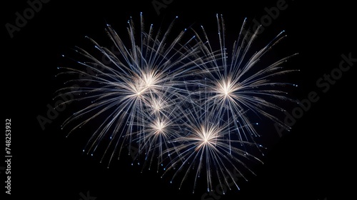 Fireworks light up the night sky in a dazzling display.