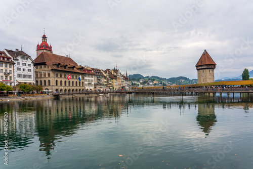 View of the old town of Lucerne in Switzerland.