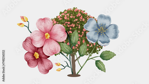 Enter a dreamlike world with this enchanting dogwood tree vector. Perfect for adding a sense of whimsy to your designs.