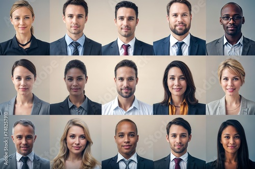 Business People Avatar Headshot Person Group Faces