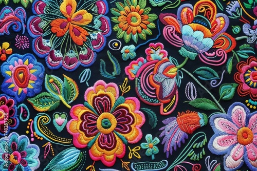 Explore the vibrant world of Mexican Huichol patterns in this colorful design