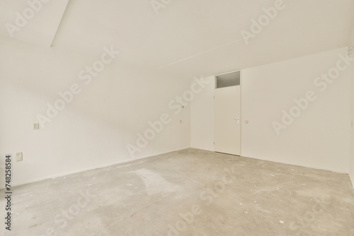 Empty white room ready for renovation or move-in photo