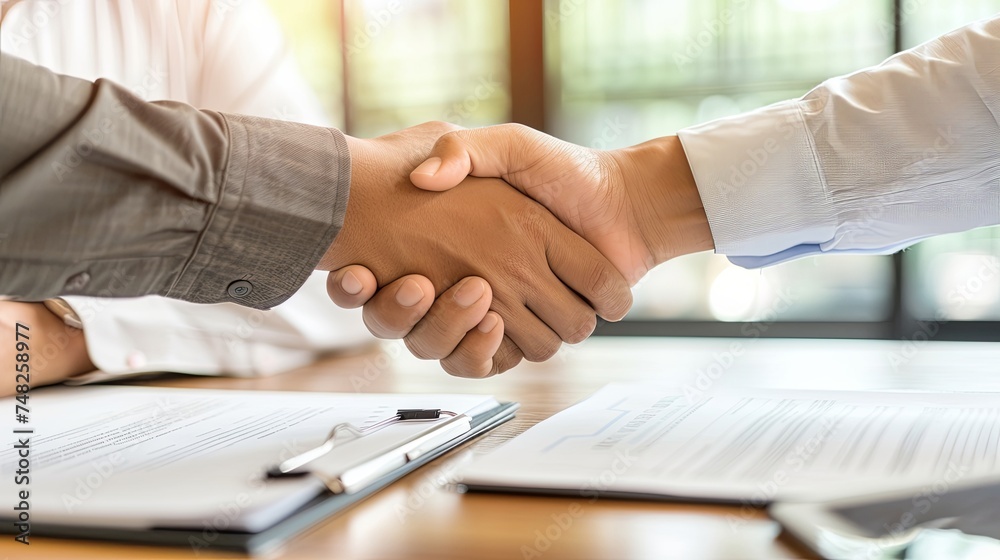 Сonfident handshake between individuals with confidence in the success of profitable business deals. The concept of successful negotiations. Businessman shake hand with partner. Сonfident handshake between individuals with confidence in the success of profitable business deals. The concept of successful negotiations. Businessman shake hand with partner.
