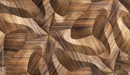 3D solid wood oak panels and material wood walnut with high quality seamless realistic texture