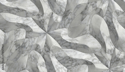 White marble eco 3d panels with high quality seamless realistic texture