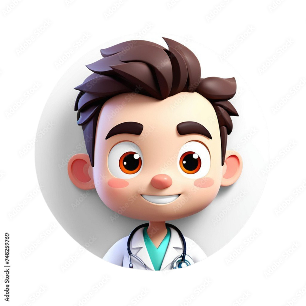 3d render doctor avatar collection on isolated transparent background png, generated with AI 3d render doctor avatar collection on isolated transparent background png, generated with AI