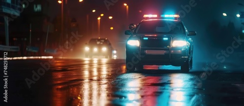 police car at night