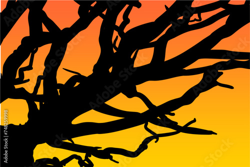 ramas, arboles, siluetas, vegetacion, roble, bosque, paisaje, vector, hojas, abstracto, sauce, tronco, malesa, pegatina