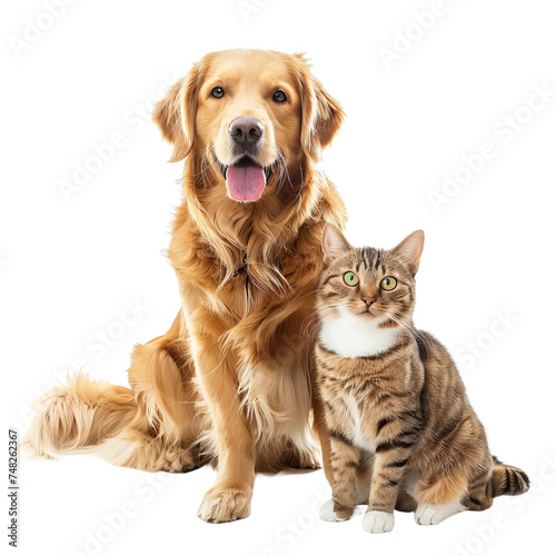 friend cat and dog isolated