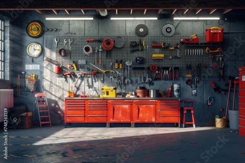 Tool wall in a garage
