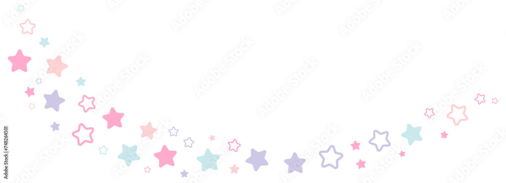 Pastel stars line simple. Vector illustration.	