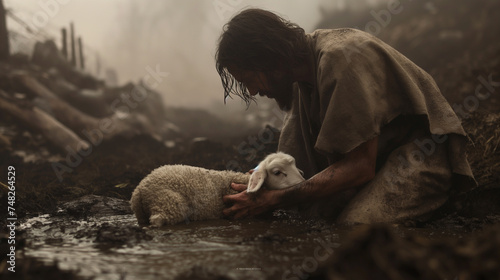 jesus, verlorenes Lamm, lost lamb, savior photo