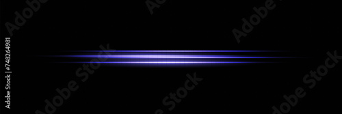 Blue lens flares pack. Laser beams, horizontal light rays. Beautiful light flares. Glowing streaks on dark background. photo