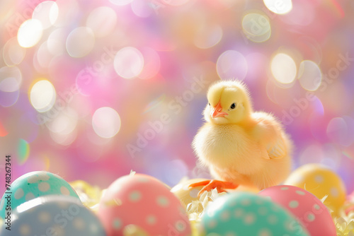 tiny cute yellow chick hatched from easter egg (6) © Visual Craft