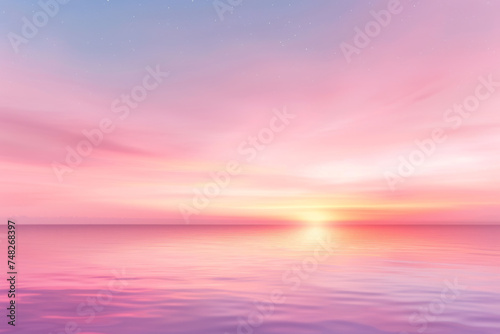 Pastel Sunset Sky with Pink Ocean Background