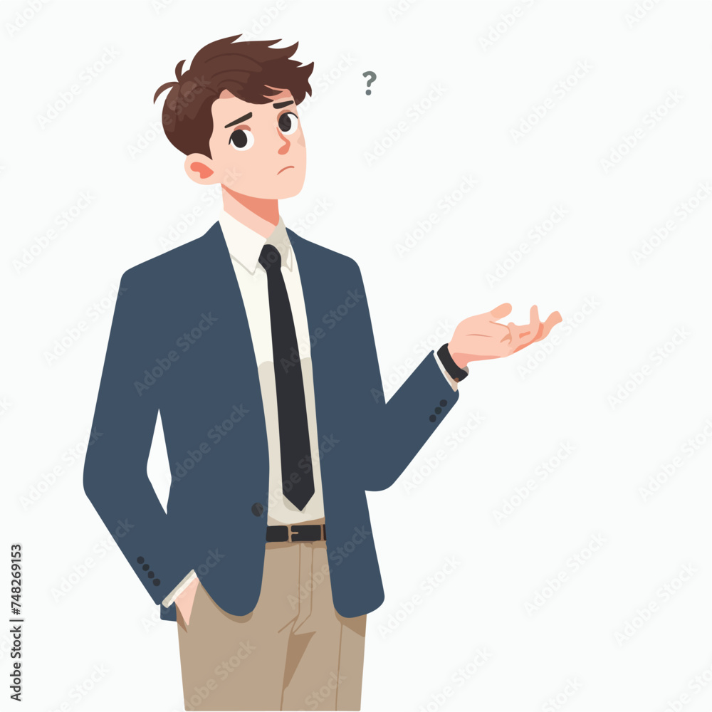 flat design illustration of the thinking process with question mark flat design illustration of the thinking process with question mark