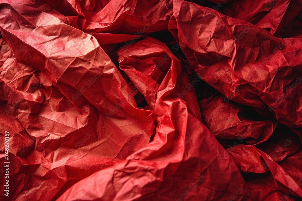 a red crumpled paper a red crumpled paper