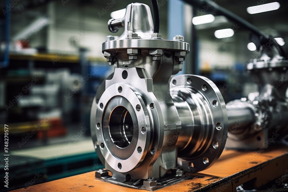 Close-Up Shot of a Check Valve Used in Industrial Applications for Fluid Flow Control Close-Up Shot of a Check Valve Used in Industrial Applications for Fluid Flow Control