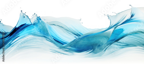 Digital Aqua Wave on Pure White Background