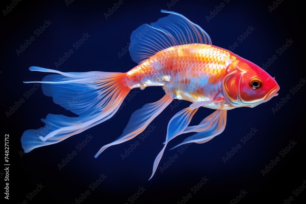 a goldfish swimming in the water a goldfish swimming in the water