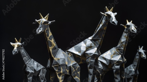 Herd of origami giraffes 