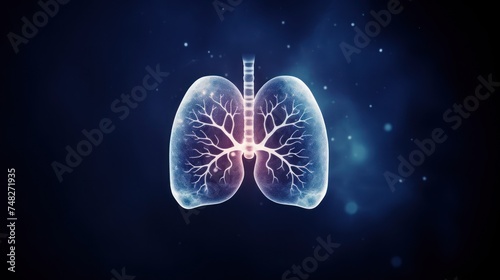 a lungs with a glowing design