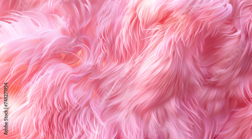 close-up view of a fluffy, pink fur textured background