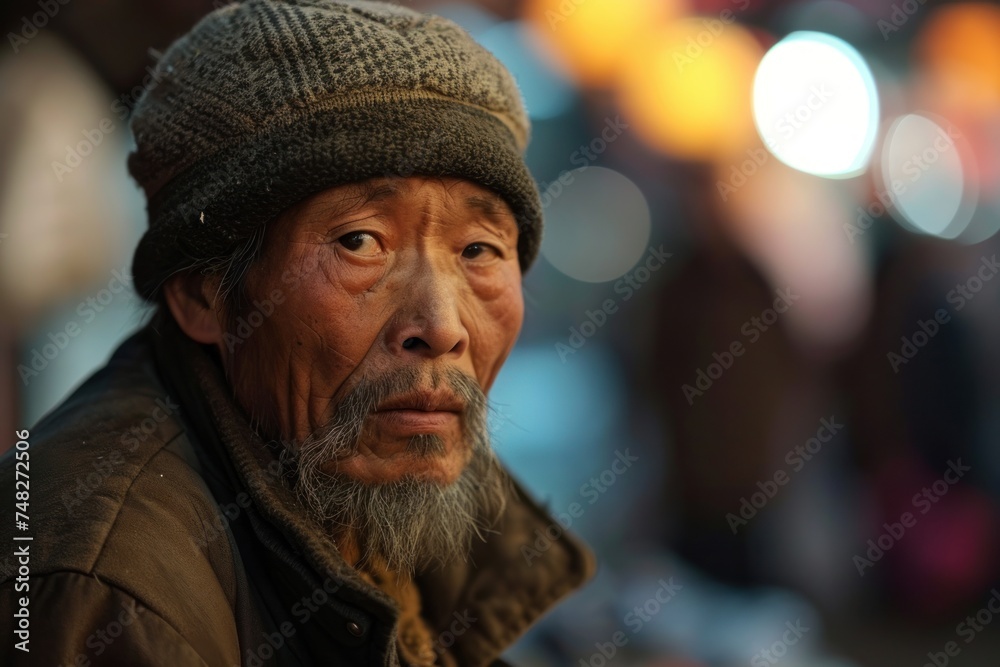 a man with a beard and hat